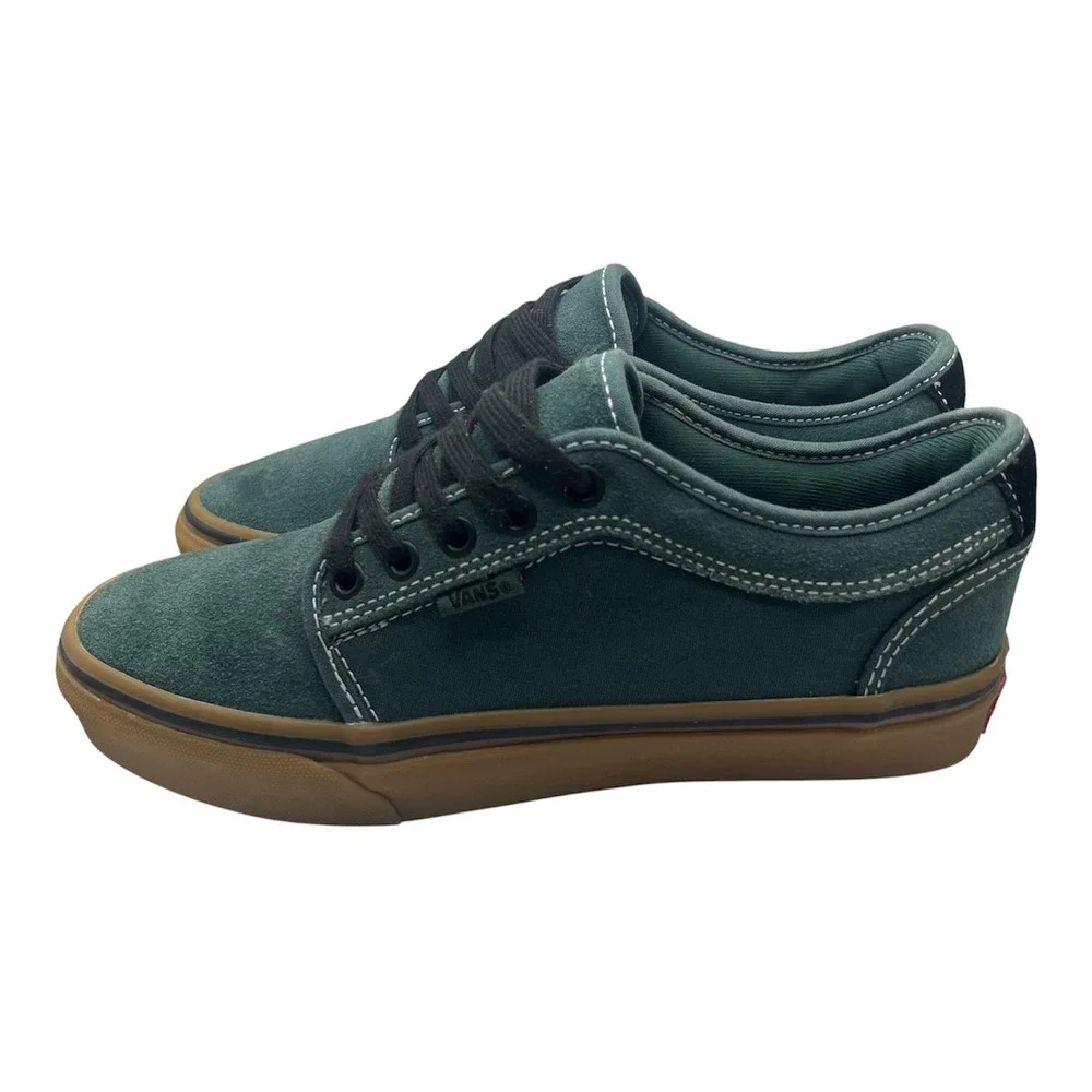 Vans Mens Sz 6.5 Chukka Low Pro Shoes Trekking Green/Gum Suede/Canvas Skate-2150